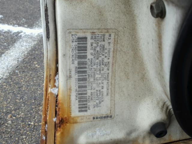 4T1SV21E8MU328910 - 1991 TOYOTA CAMRY DLX WHITE photo 10