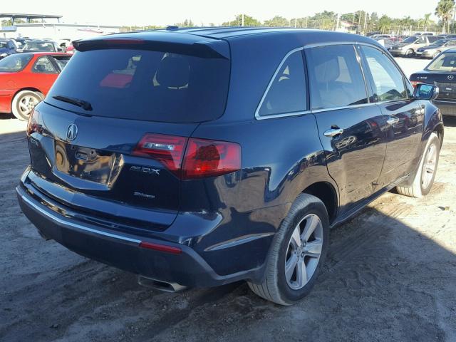 2HNYD2H33CH515215 - 2012 ACURA MDX TECHNO BLUE photo 4