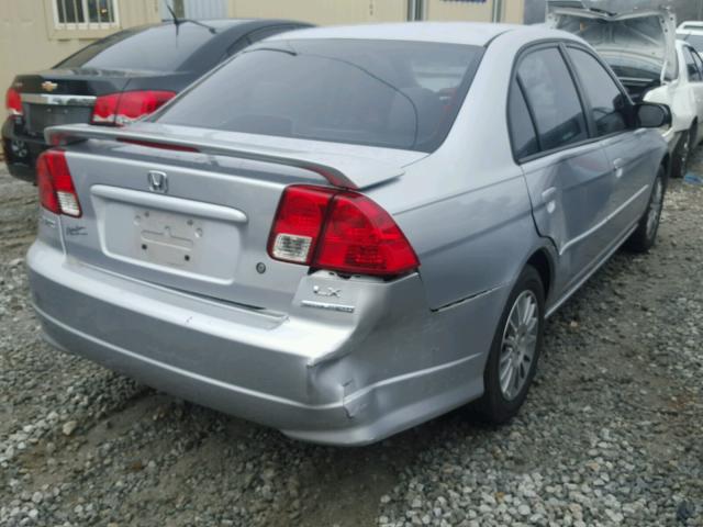 2HGES16505H571940 - 2005 HONDA CIVIC LX SILVER photo 4