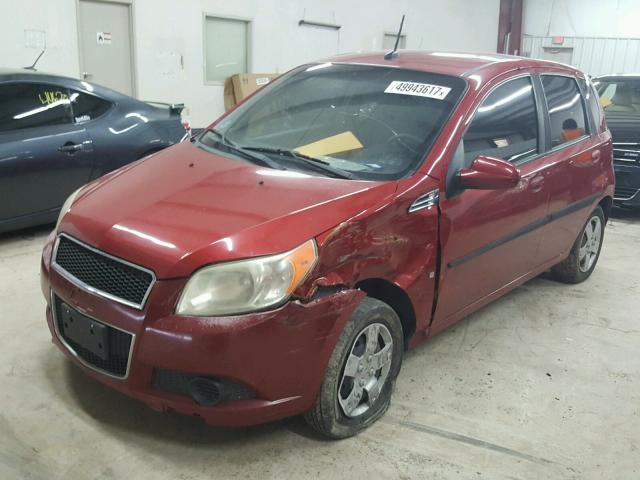 KL1TD66EX9B377676 - 2009 CHEVROLET AVEO LS MAROON photo 2