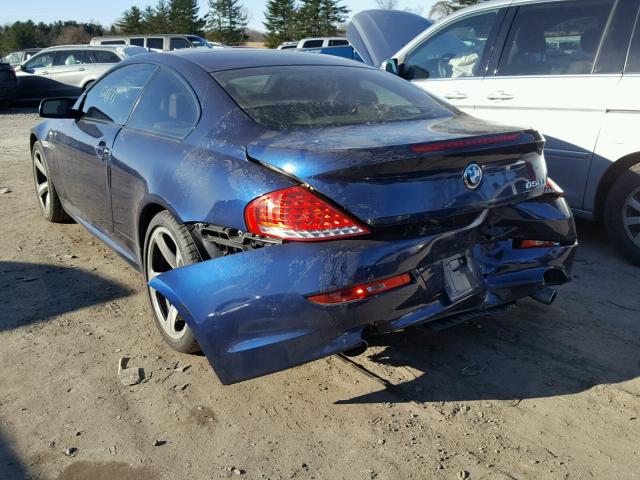 WBAEA53558CV85043 - 2008 BMW 650 I BLUE photo 3