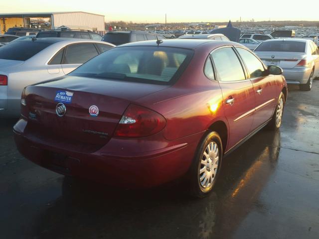 2G4WC582461205799 - 2006 BUICK LACROSSE C BURGUNDY photo 4