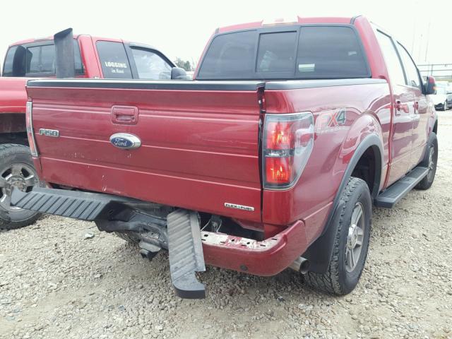 1FTFW1EF9DKE65950 - 2013 FORD F150 SUPER RED photo 4