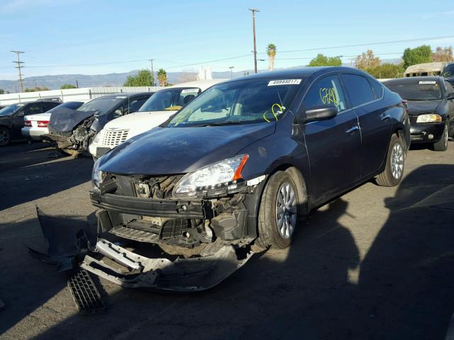 3N1AB7AP8FL680361 - 2015 NISSAN SENTRA S GRAY photo 2