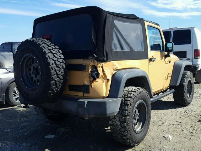1C4AJWAGXDL668053 - 2013 JEEP WRANGLER S YELLOW photo 4