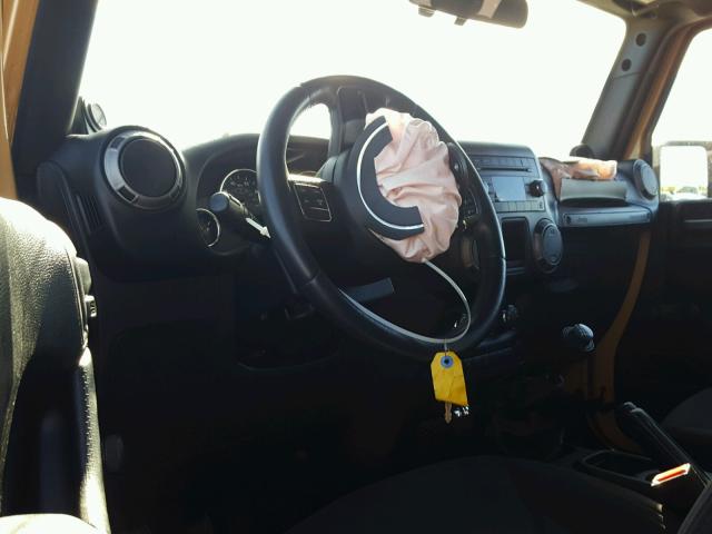 1C4AJWAGXDL668053 - 2013 JEEP WRANGLER S YELLOW photo 9