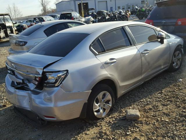 19XFB2F53FE011531 - 2015 HONDA CIVIC LX SILVER photo 4