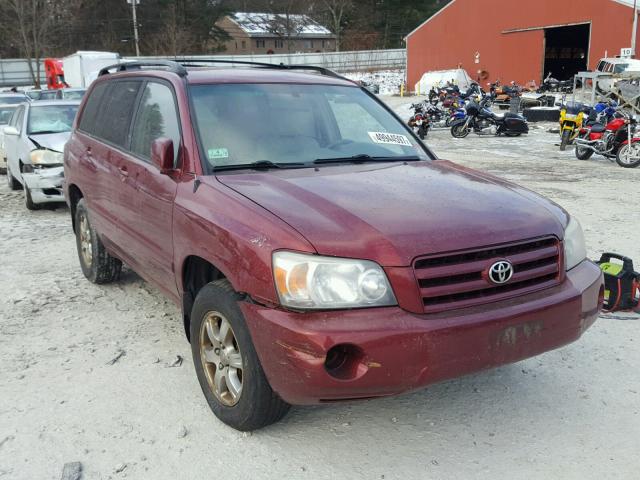 JTEDP21A450063251 - 2005 TOYOTA HIGHLANDER MAROON photo 1