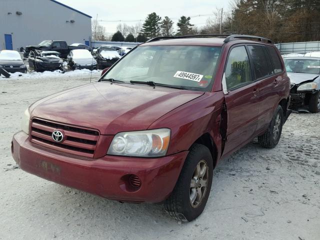 JTEDP21A450063251 - 2005 TOYOTA HIGHLANDER MAROON photo 2