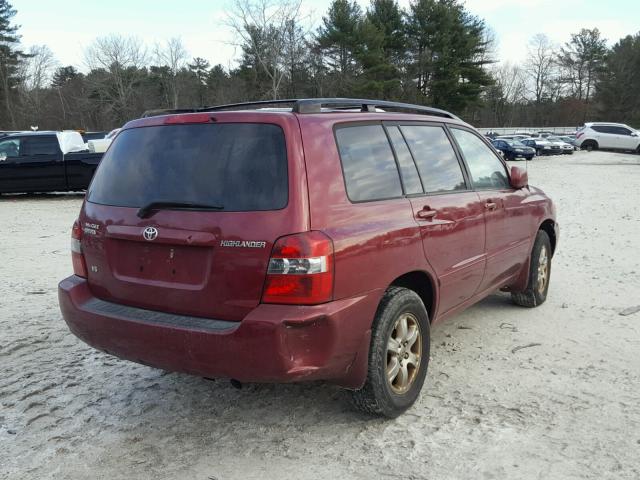 JTEDP21A450063251 - 2005 TOYOTA HIGHLANDER MAROON photo 4