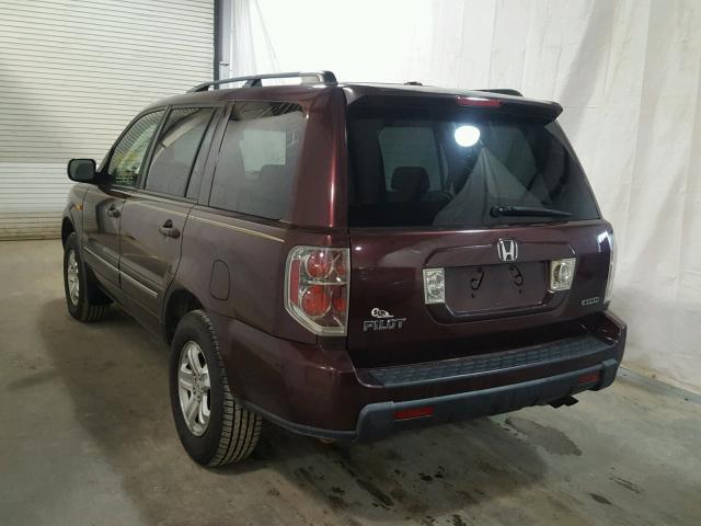 5FNYF18278B038058 - 2008 HONDA PILOT VP BURGUNDY photo 3