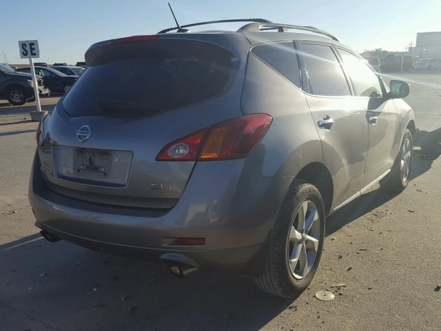 JN8AZ18U39W015694 - 2009 NISSAN MURANO S GRAY photo 4