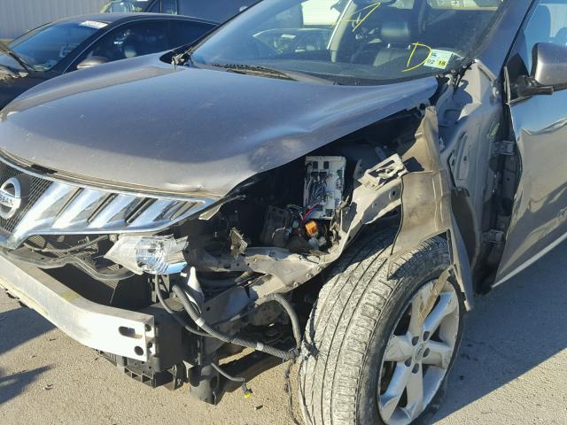 JN8AZ18U39W015694 - 2009 NISSAN MURANO S GRAY photo 9