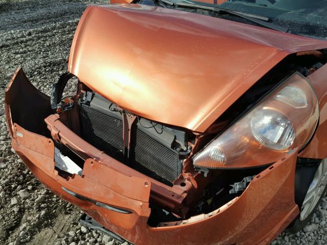 JHMGD386X8S038749 - 2008 HONDA FIT SPORT ORANGE photo 9