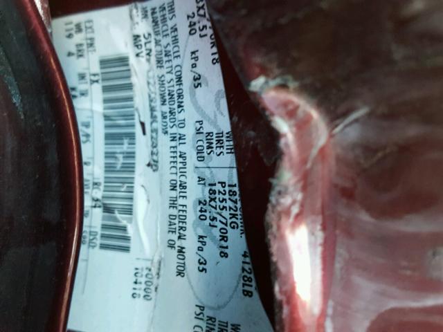 5LMFU27RX4LJ24370 - 2004 LINCOLN NAVIGATOR MAROON photo 10