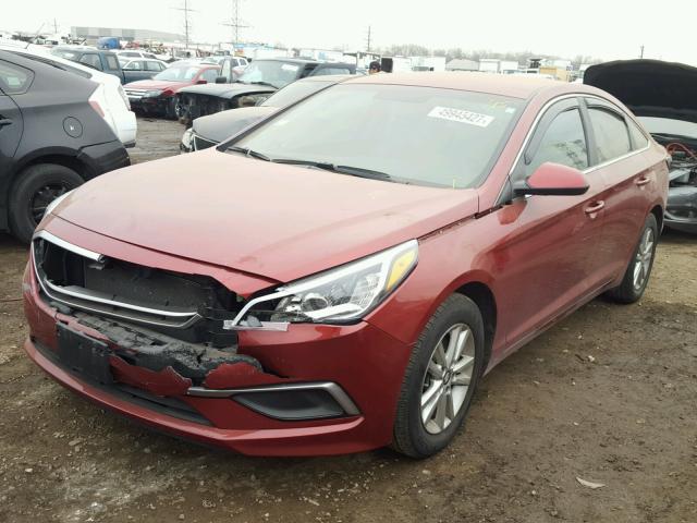 5NPE24AF1GH271642 - 2016 HYUNDAI SONATA SE RED photo 2