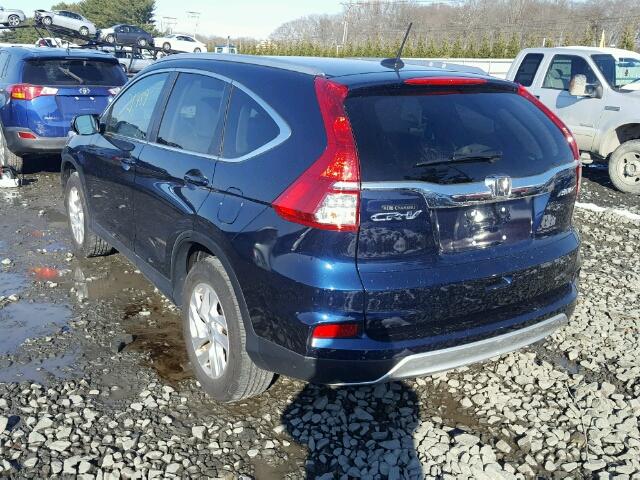 2HKRM4H72FH605993 - 2015 HONDA CR-V EXL BLUE photo 3