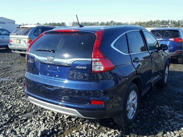 2HKRM4H72FH605993 - 2015 HONDA CR-V EXL BLUE photo 4