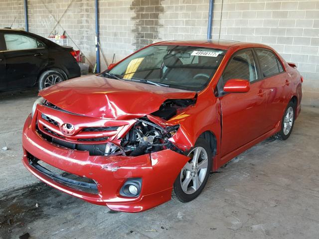 2T1BU4EE0BC652344 - 2011 TOYOTA COROLLA BA RED photo 2