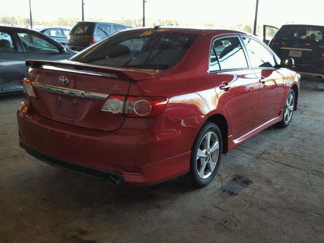 2T1BU4EE0BC652344 - 2011 TOYOTA COROLLA BA RED photo 4