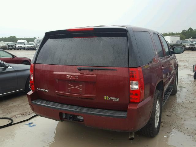 1GKFC13558R212502 - 2008 GMC YUKON HYBR RED photo 4