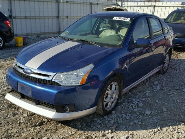 1FAHP35N68W252743 - 2008 FORD FOCUS SE BLUE photo 2