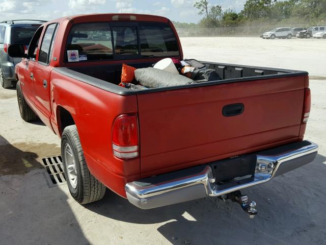 1B7GL2AN8YS662744 - 2000 DODGE DAKOTA QUA RED photo 3