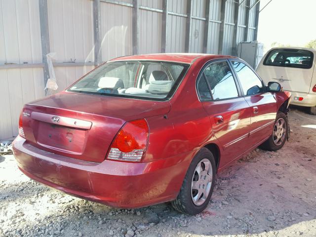 KMHDN46D94U909398 - 2004 HYUNDAI ELANTRA GL BURGUNDY photo 4