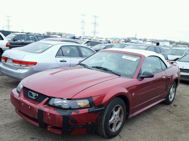 1FAFP44493F333704 - 2003 FORD MUSTANG BURGUNDY photo 2