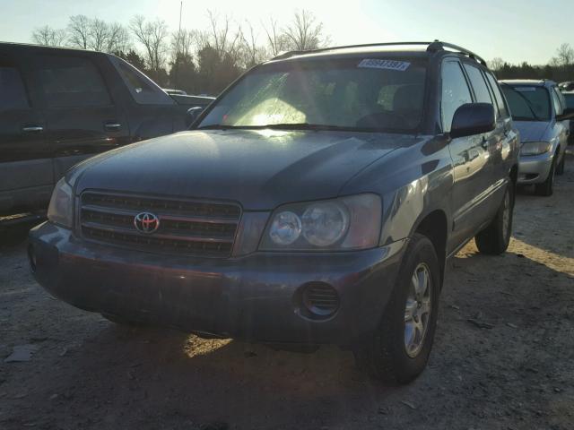 JTEGF21A430099826 - 2003 TOYOTA HIGHLANDER BLUE photo 2