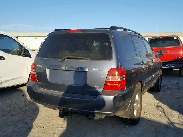 JTEGF21A430099826 - 2003 TOYOTA HIGHLANDER BLUE photo 4