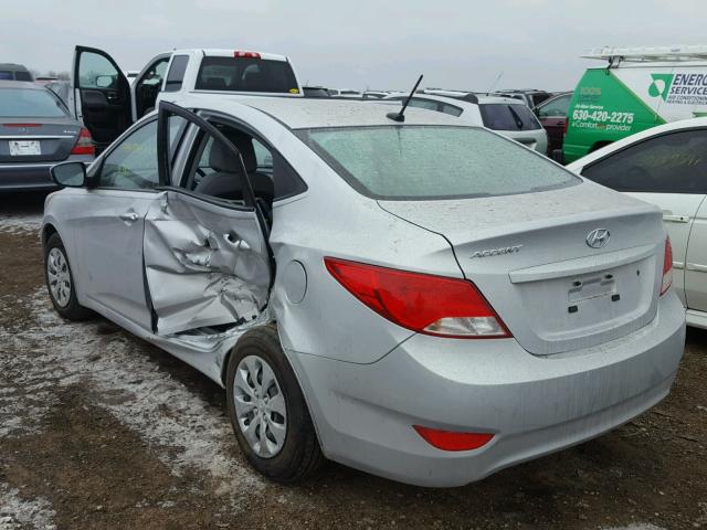 KMHCT4AE3GU149944 - 2016 HYUNDAI ACCENT SE SILVER photo 3