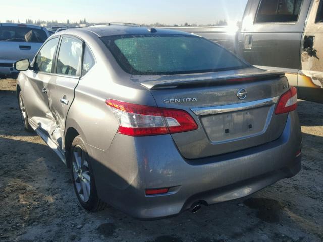 3N1AB7AP8FY331428 - 2015 NISSAN SENTRA S GRAY photo 3