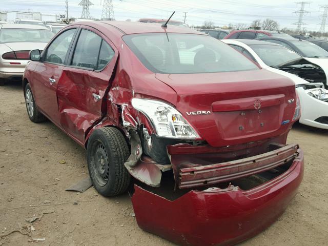 3N1CN7AP2CL825938 - 2012 NISSAN VERSA S RED photo 3