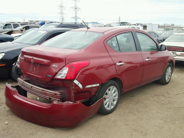 3N1CN7AP2CL825938 - 2012 NISSAN VERSA S RED photo 4