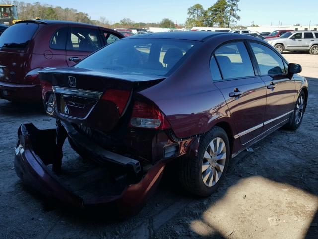 19XFA1F99AE035146 - 2010 HONDA CIVIC EXL BURGUNDY photo 4