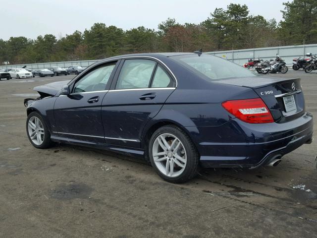 WDDGF8AB0ER321783 - 2014 MERCEDES-BENZ C 300 4MAT BLUE photo 3