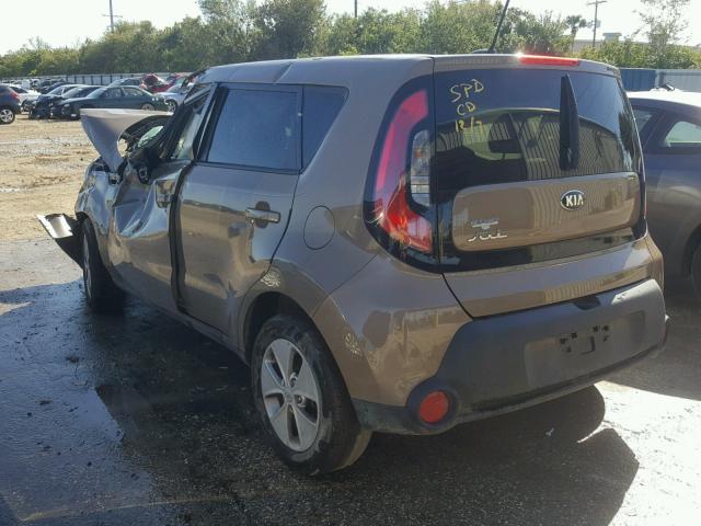 KNDJN2A22F7187470 - 2015 KIA SOUL BROWN photo 3