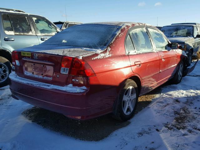 2HGES26775H511502 - 2005 HONDA CIVIC EX MAROON photo 4