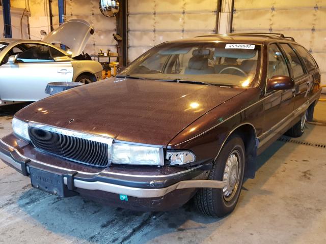 1G4BR82P6SR427426 - 1995 BUICK ROADMASTER BURGUNDY photo 2