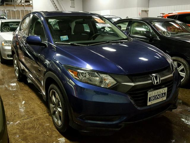 3CZRU6H36GM719106 - 2016 HONDA HR-V LX BLUE photo 1