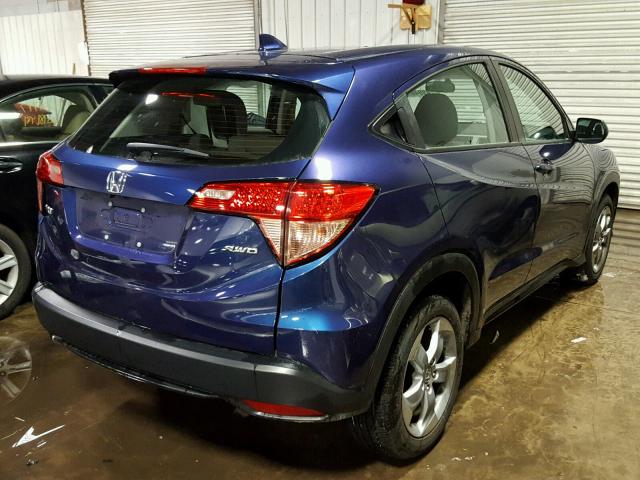 3CZRU6H36GM719106 - 2016 HONDA HR-V LX BLUE photo 4