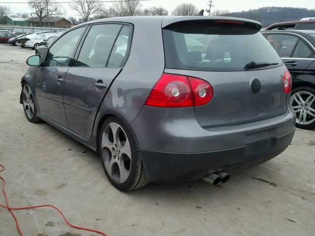 WVWHV71K08W289547 - 2008 VOLKSWAGEN GTI GRAY photo 3