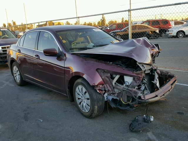 1HGCP2F3XCA240579 - 2012 HONDA ACCORD LX MAROON photo 1