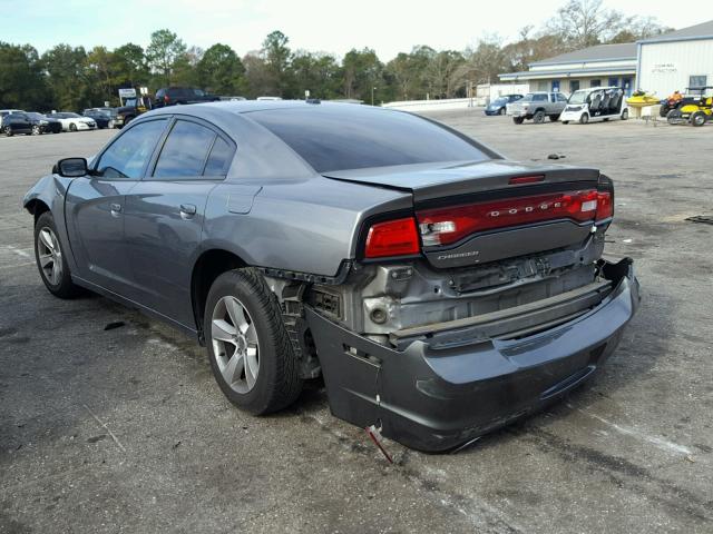 2B3CL3CG4BH585020 - 2011 DODGE CHARGER GRAY photo 3