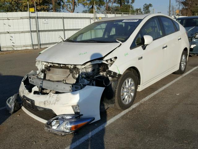 JTDKN3DP4C3026767 - 2012 TOYOTA PRIUS PLUG WHITE photo 2