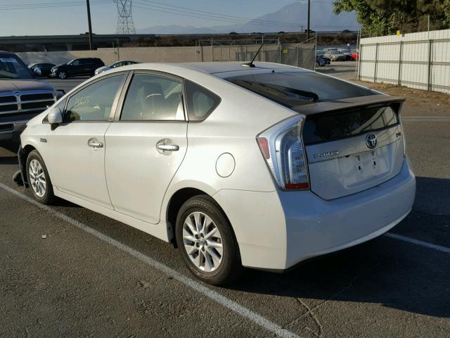 JTDKN3DP4C3026767 - 2012 TOYOTA PRIUS PLUG WHITE photo 3