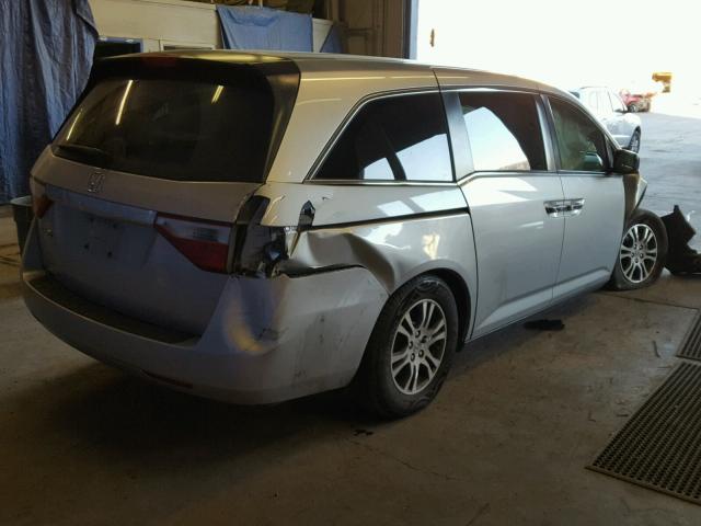 5FNRL5H43BB063696 - 2011 HONDA ODYSSEY EX SILVER photo 4