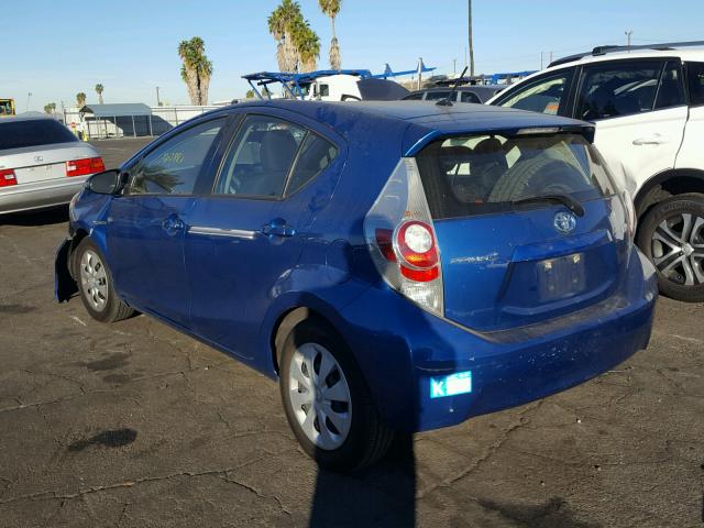 JTDKDTB39D1049820 - 2013 TOYOTA PRIUS C BLUE photo 3