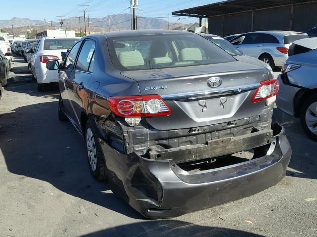 5YFBU4EE7DP093877 - 2013 TOYOTA COROLLA BA GRAY photo 3